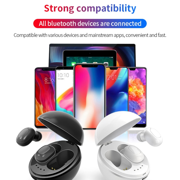 Écouteurs Bluetooth sans fil A10 TWS en forme de capsule spatiale avec boîtier de chargement magnétique et cordon, prise en charge des appels HD et couplage automatique Bluetooth, noir, noir et blanc, blanc, blanc et noir
